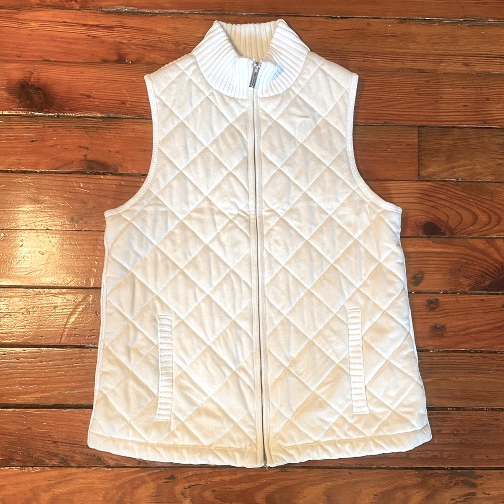 Puffer Zip Up Sweater Vest Size Small Jones New York